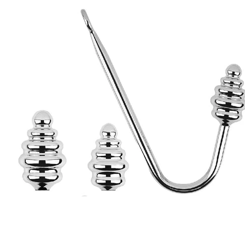 Anal Hooks 8826 Ribbed GreatBenefit Set Hook Anal Screw-in 0723